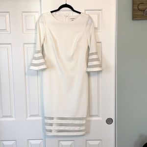 Detailed Midi white dress